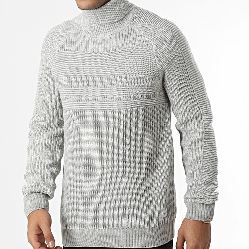 Pull Col Roulé Power Gris Chiné