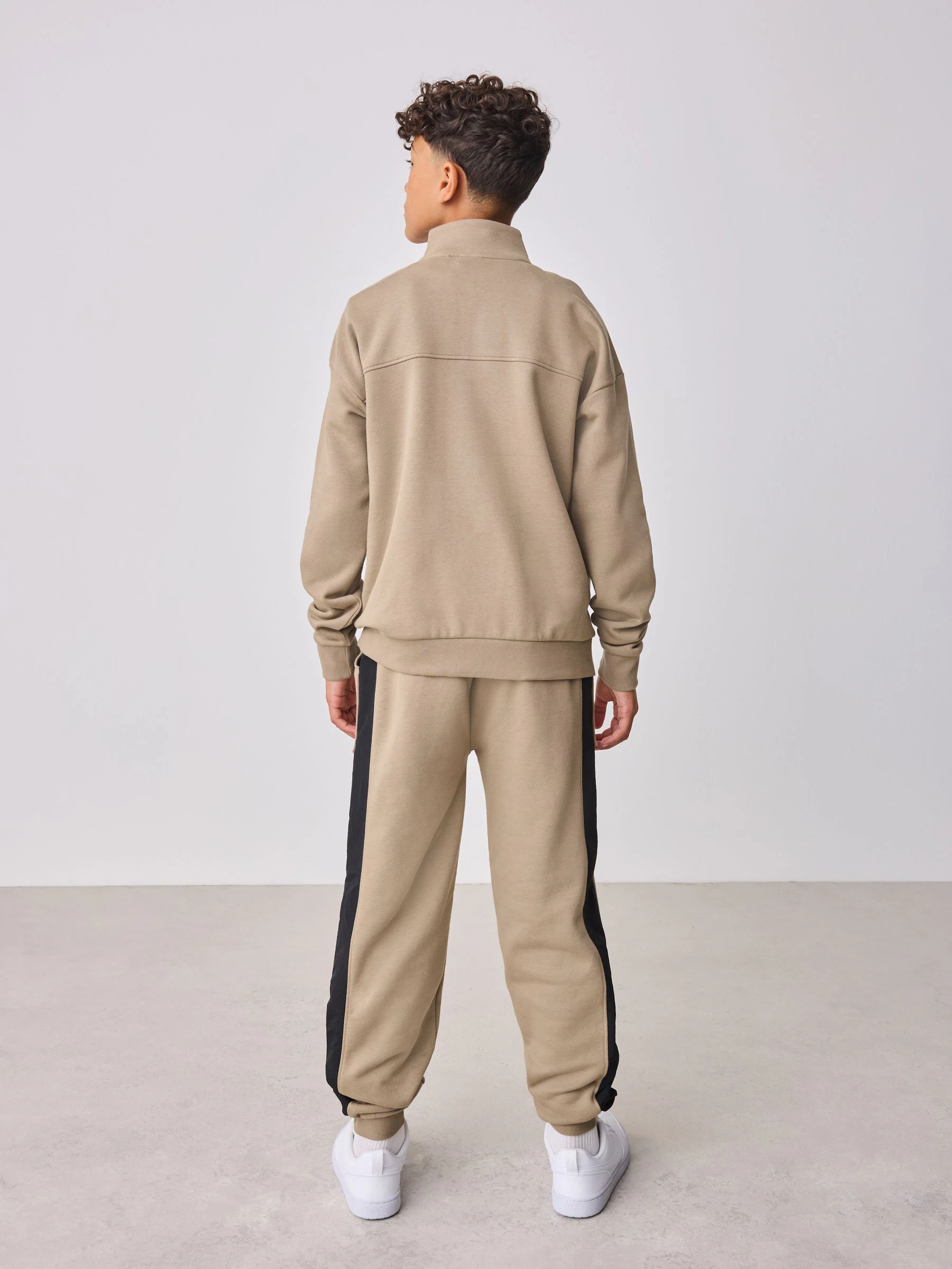 Pastelgeel - Baker by Ted Baker Funnel sweatshirt met ritssluiting en trechterkraag en joggingbroek