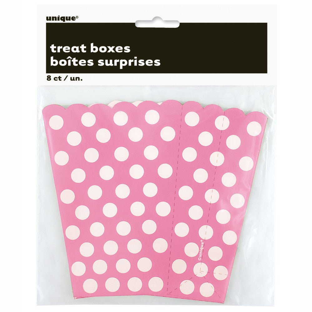 Lichtroze Popcorn Bakjes Witte Stippen 13,7cm 8st