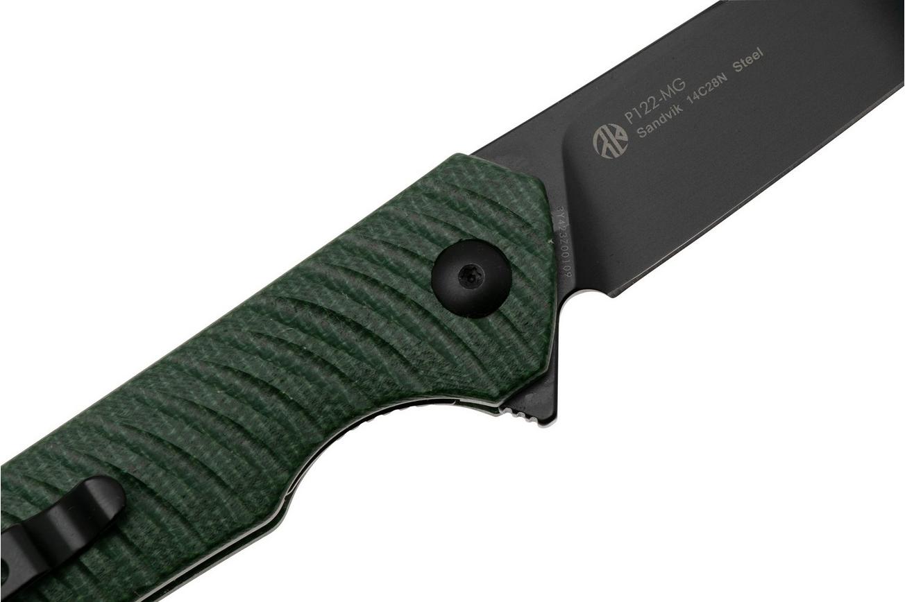 Ruike P122-MG PVD 14C28N, Green Micarta, zakmes