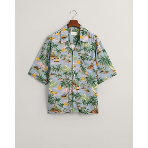 GANT Relaxed Fit Hawaiian Skjorte, Dove Blue, S