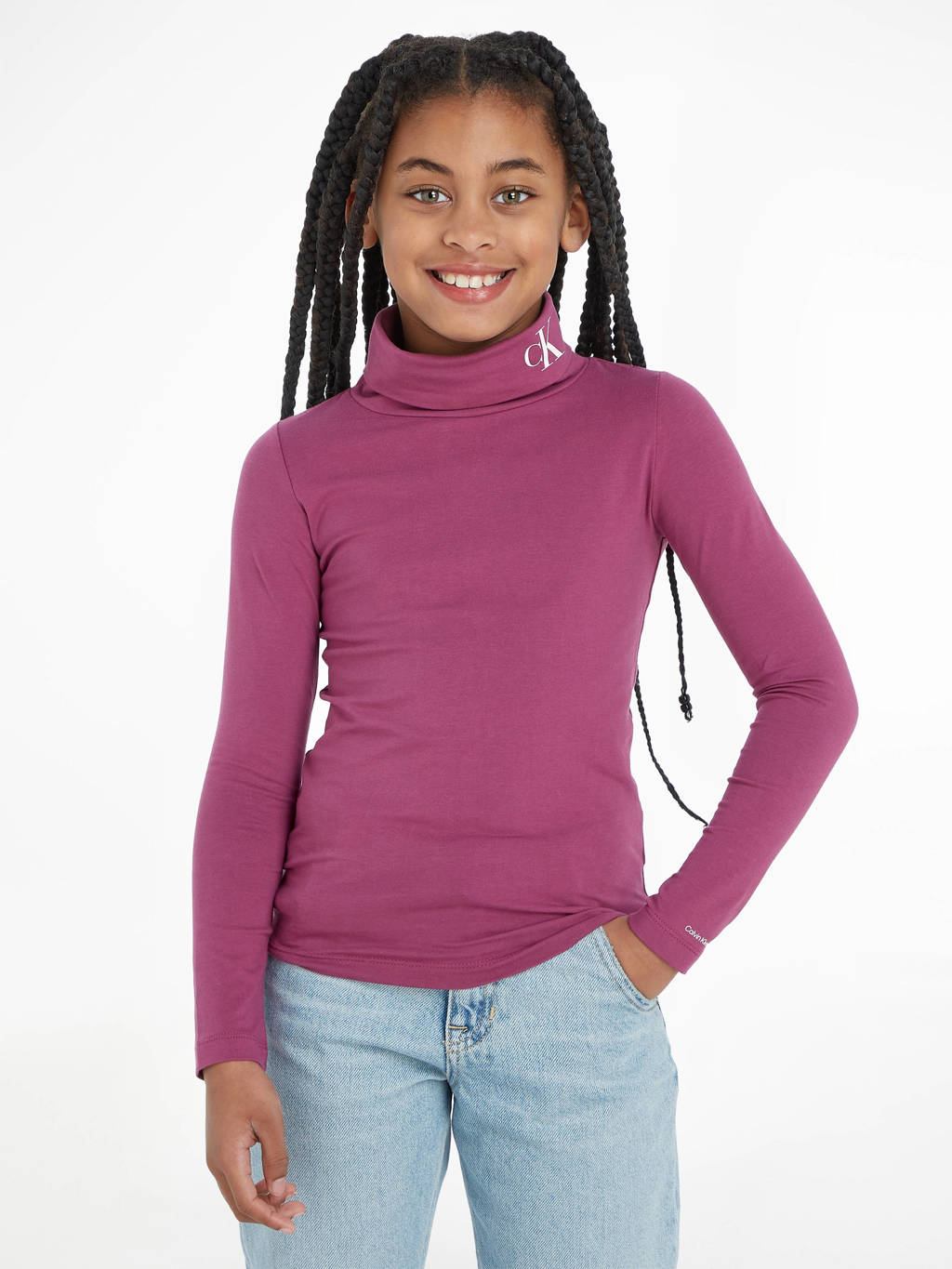 Calvin Klein longsleeve met logo paars