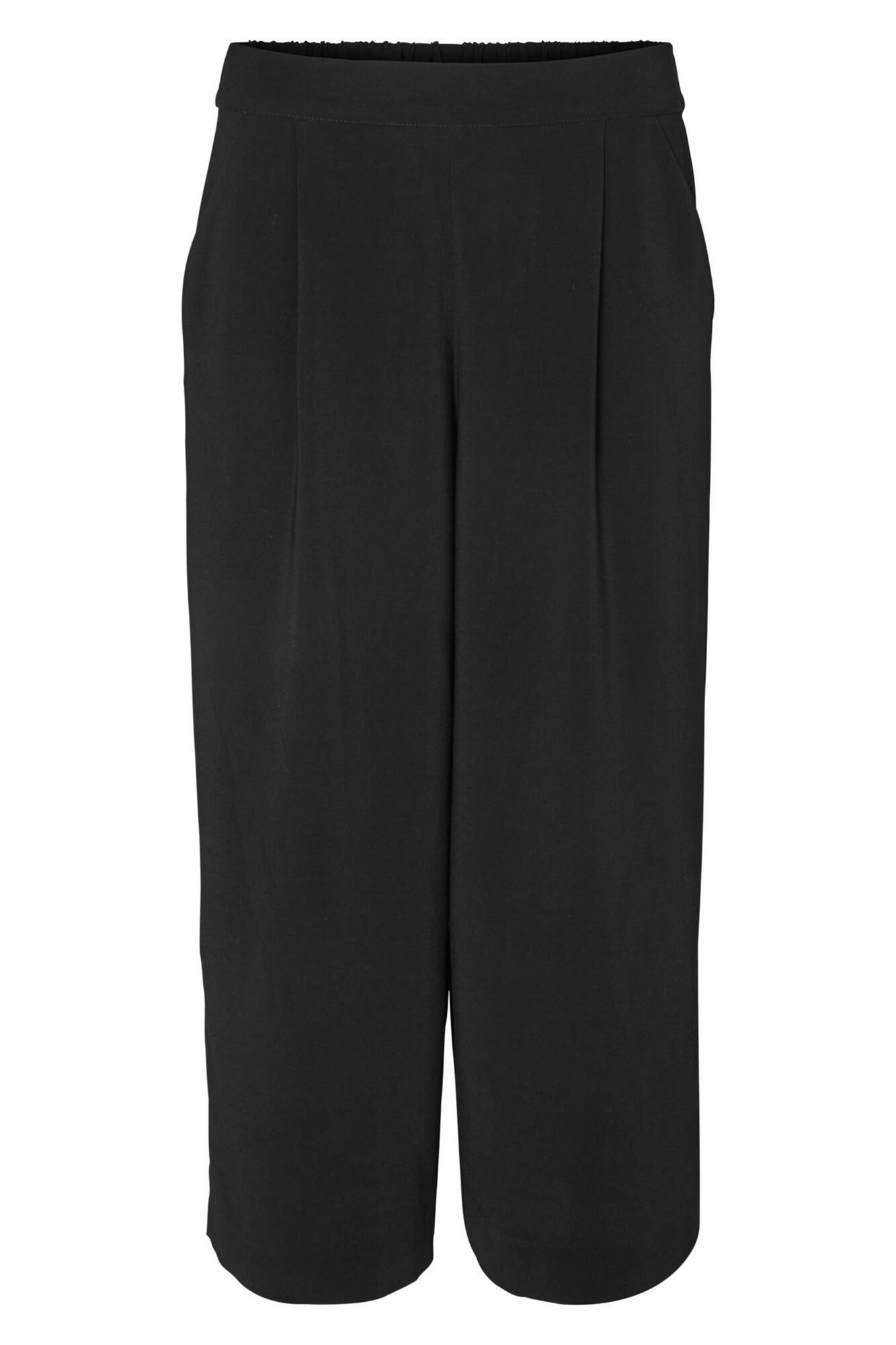 Calças culote com cintura elástica - Pretas
