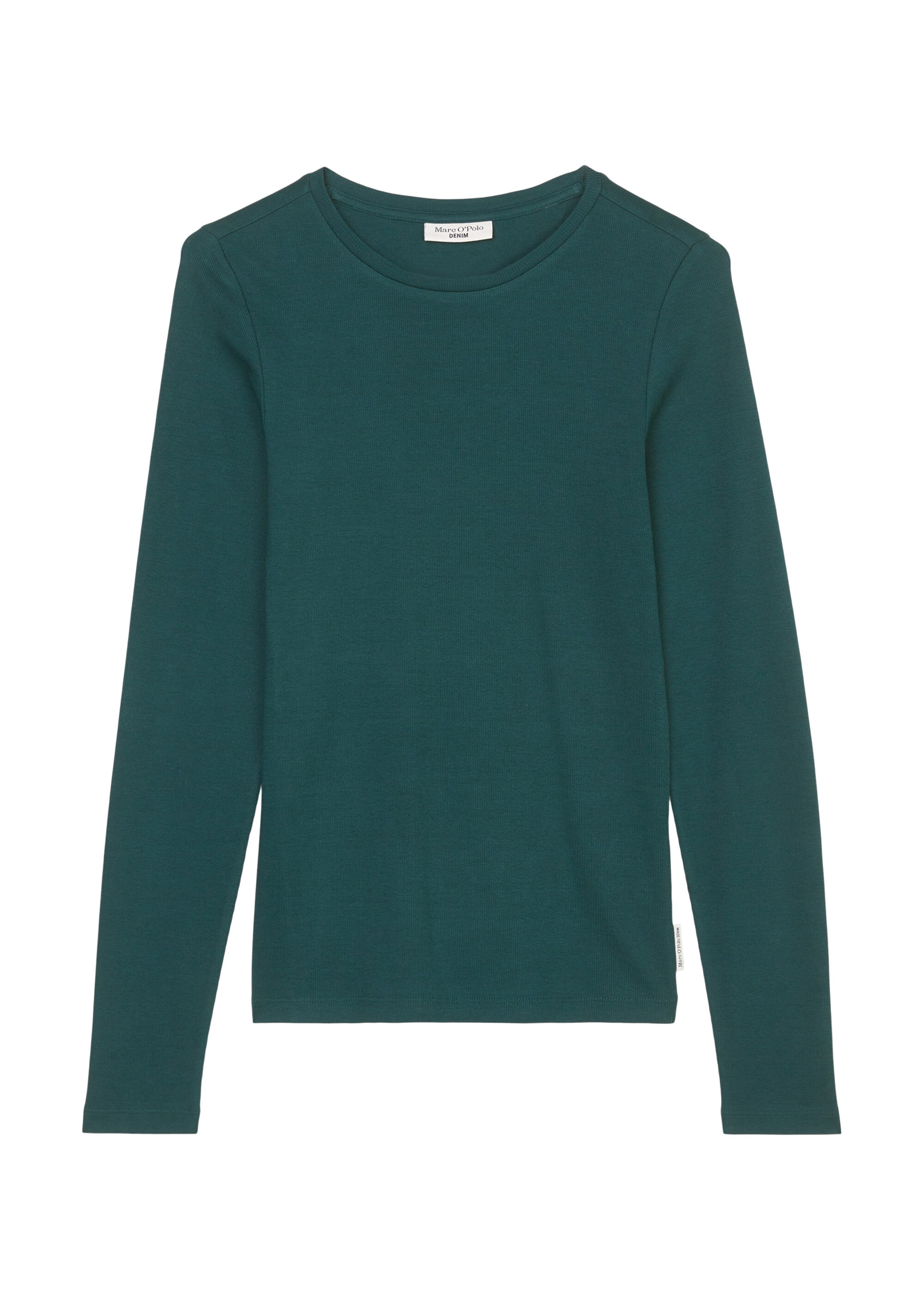 Rundhals-Longsleeve slim aus softem Feinripp-Jersey