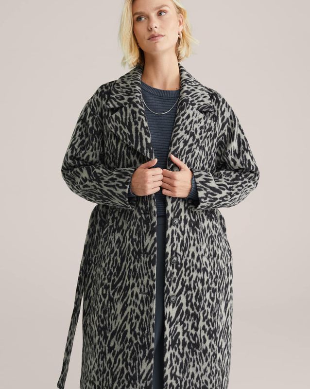 WE Fashion - Dames Jas - Grijs - Luipaardprint - Regular Fit