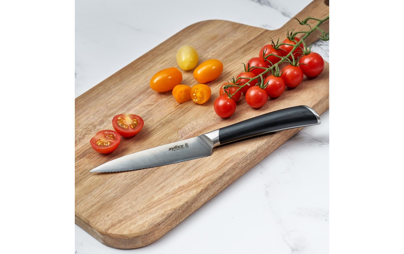 Küchenmesser Comfort Pro gezackt 11 cm, Schwarz/SilberGezacktes Universalmesser