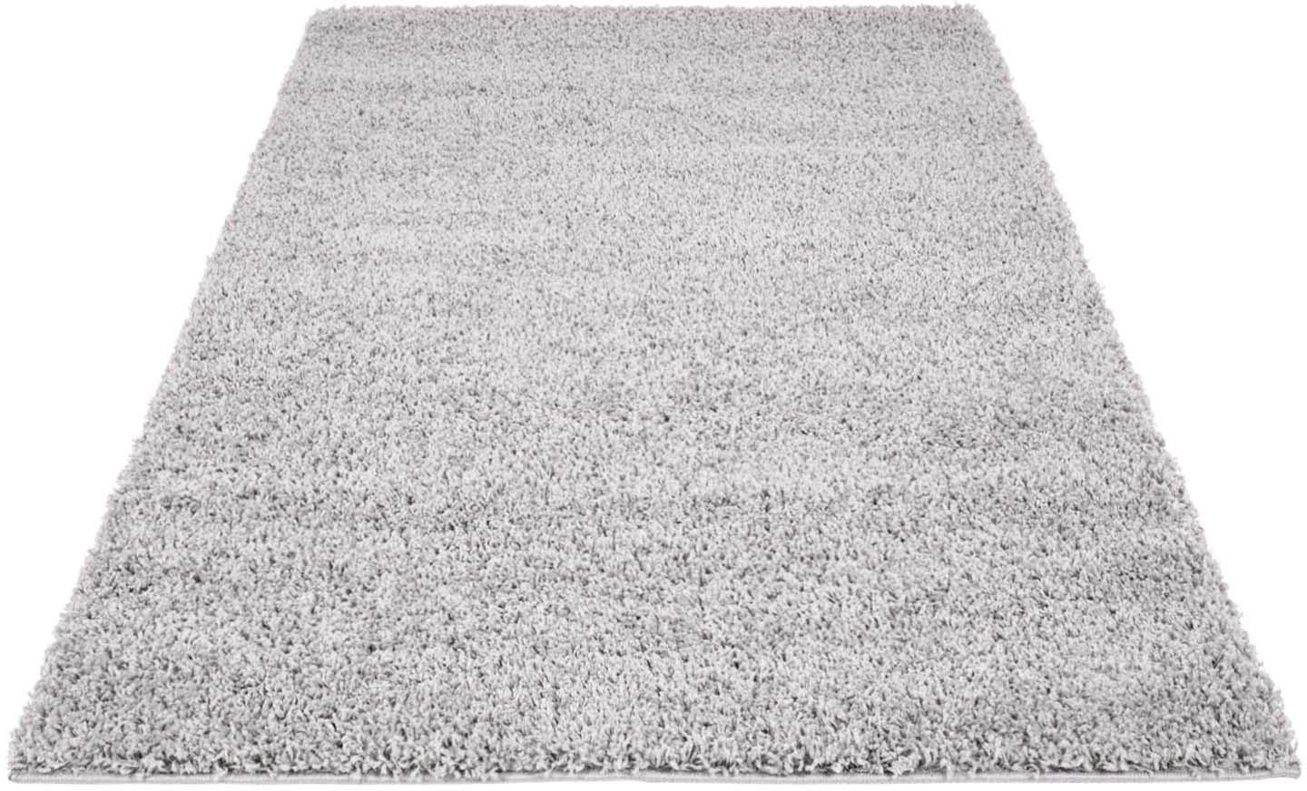 Carpet City Hochflor-Teppich »Shaggi uni 500« rechteckig 30 mm Höhe Läufer, Shaggy, Uni, Langflor, weich, Wohnzimmer, Schlafzimmer, Kinder
