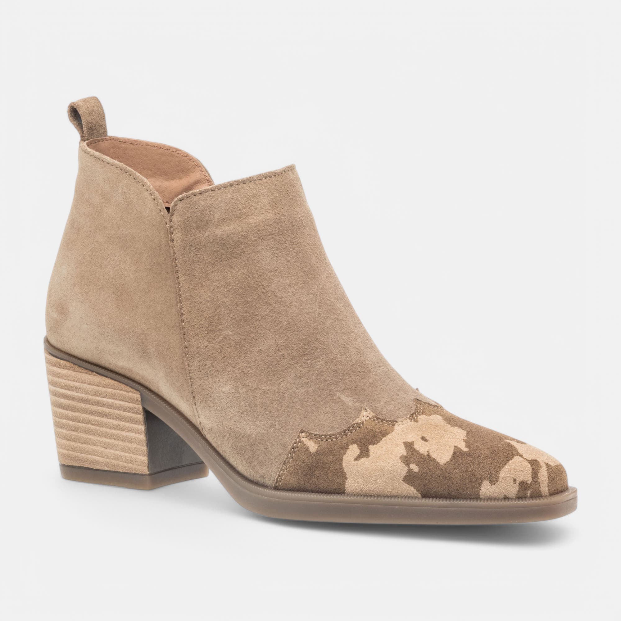 Santiags à talon Femme en cuir beige