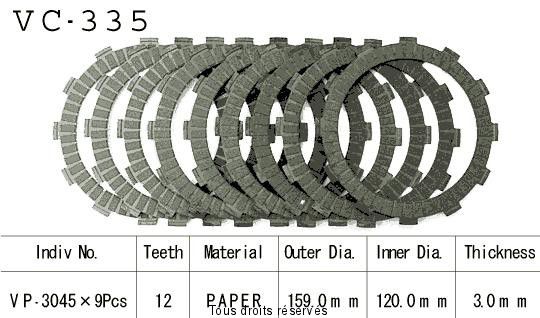 Kyoto - Disques garnis d'embrayage VC335