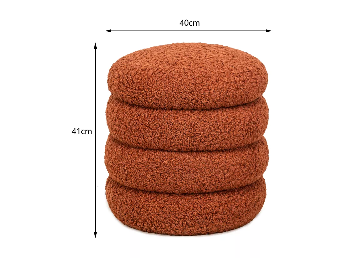 Pouf en bouclettes terracotta style scandinave