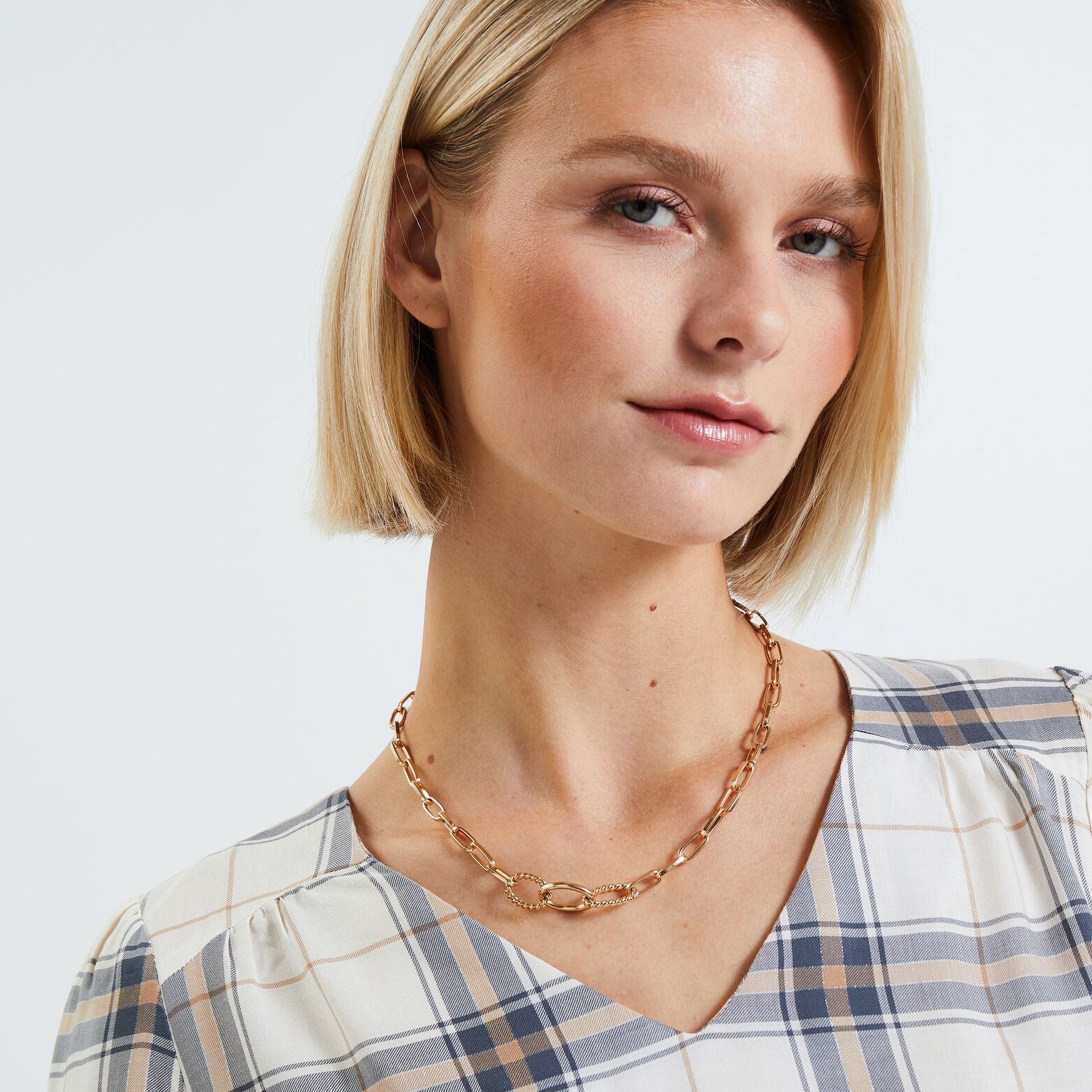 Blouse à carreaux femme