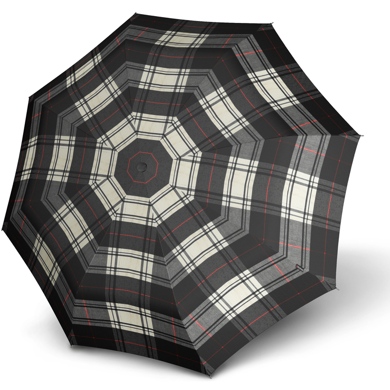 Knirps Regenschirm Duomatic, schwarz/weiss kariert