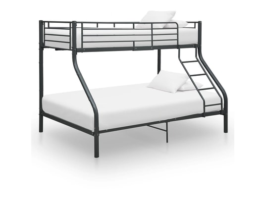 VIDAXL - Sommier 140 x 200 Cadre de lit superposé noir métal 140x200 cm/90x200 cm
