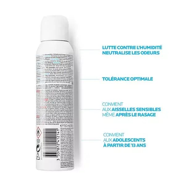 La Roche Posay Déodorant Peaux Sensibles 48H Spray Lot de 2 x 150ml