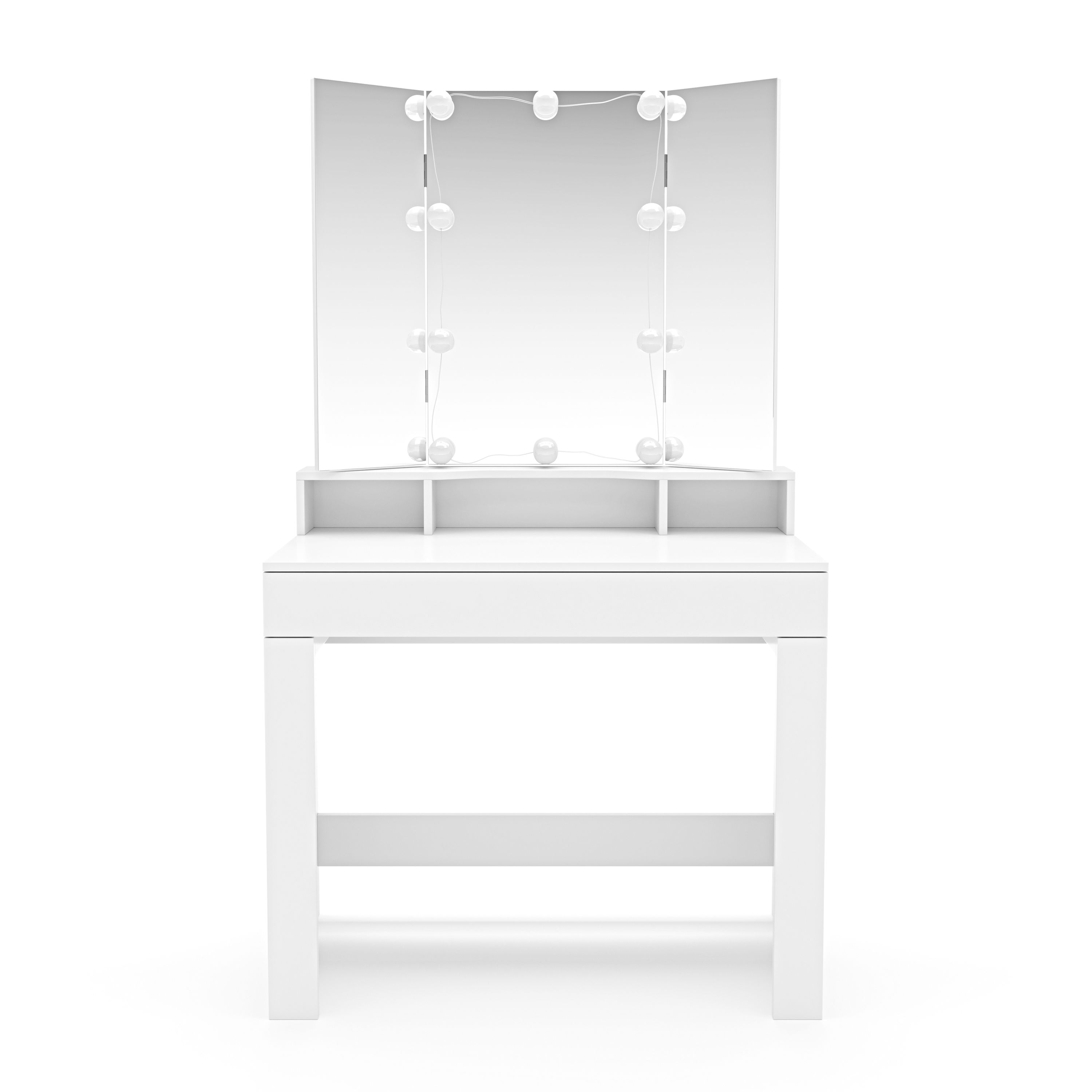 Schminktisch mit Licht LARISSA weiss