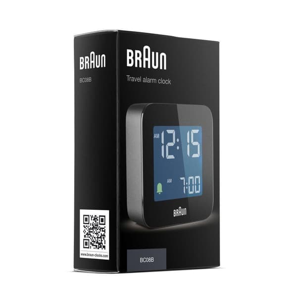 Braun sort digital vekkerklokke BC08B