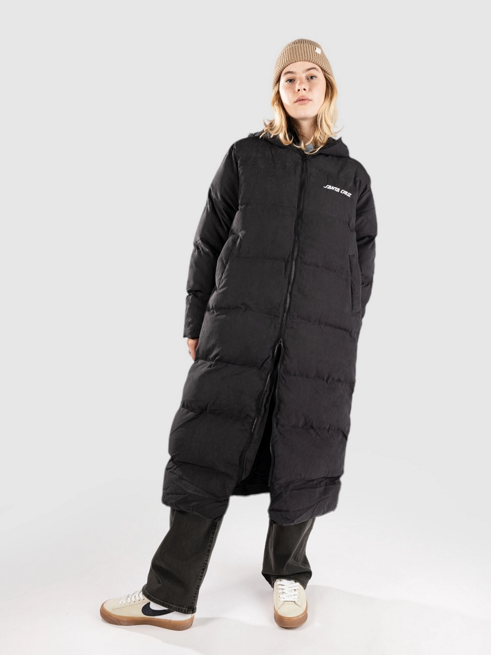 Santa Cruz Strip Long Quilted Jacket black