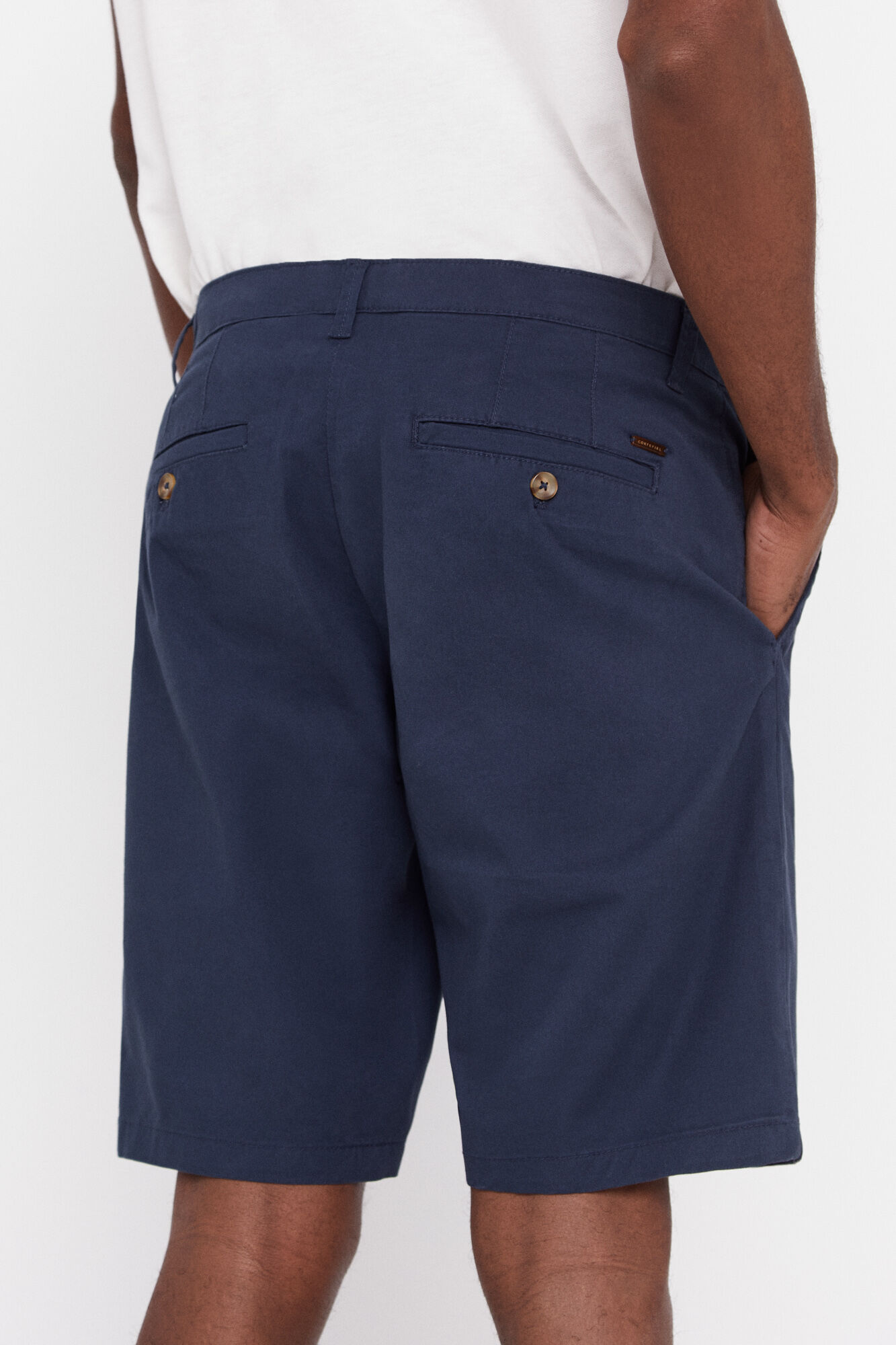Calções chino básicos - Azul escuro