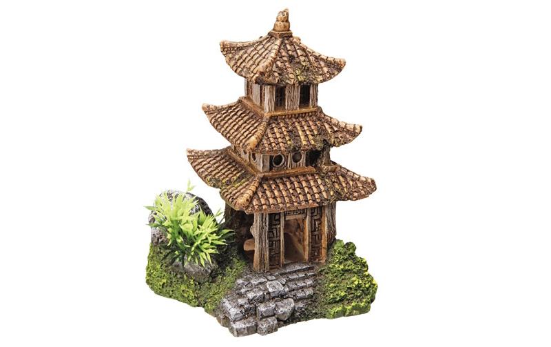 Aqua Ornaments Asiatischer Tempel 10 x 9 x 14.5 cmEindrucksvolle Tempel-Pagode