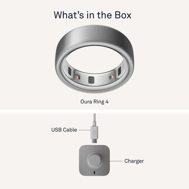 Oura Ring 4 Smart Ring størrelse 5 (børstet sølv)