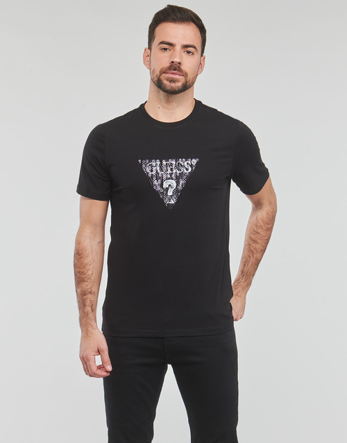 Guess - SS CN GUESS GEO TRIANGLE TEE - Noir
