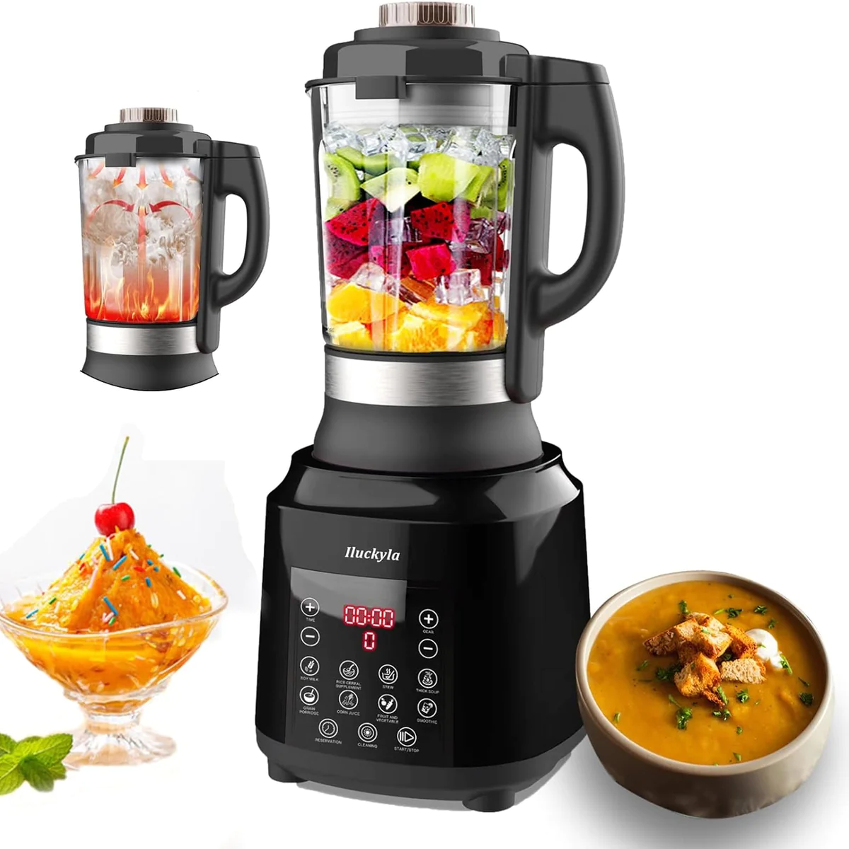 Blender chauffant de 1,75L 1200W noir Vendos85