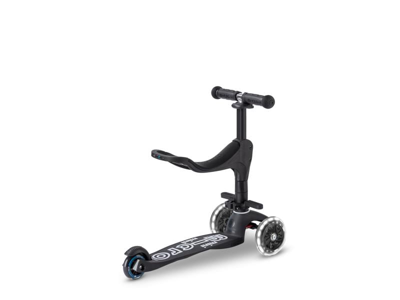 Micro Mobility Kickboard Mini Micro 3in1 Deluxe Eco Schwarz Kids Scooter aus recycelten Fischernetzen