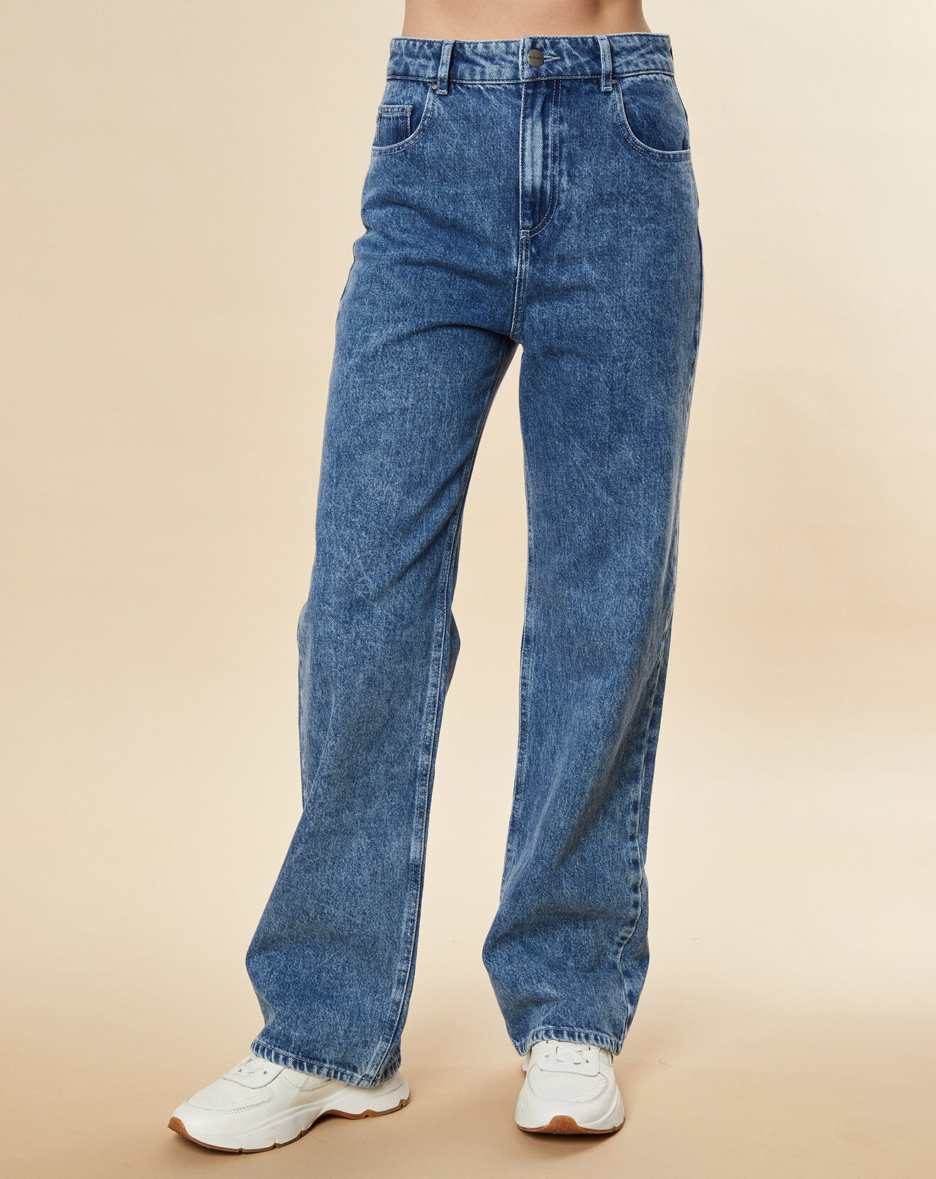 Chloé Stora Jean large en Toile de coton Ronda bleu