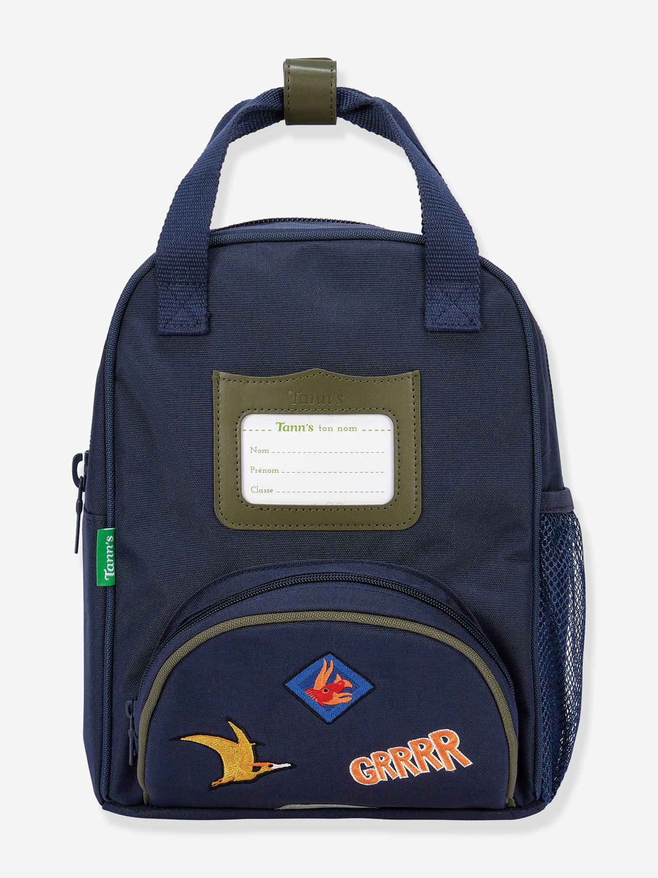 Mochila Maé da Tann's para meninas, azul-escura lisa com estampas.