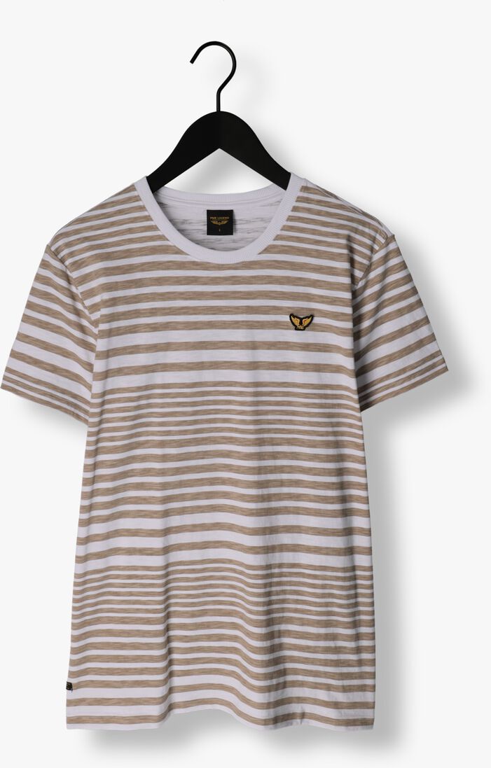 PME LEGEND beige pme legend t-shirt short sleeve r-neck slub jersey printed