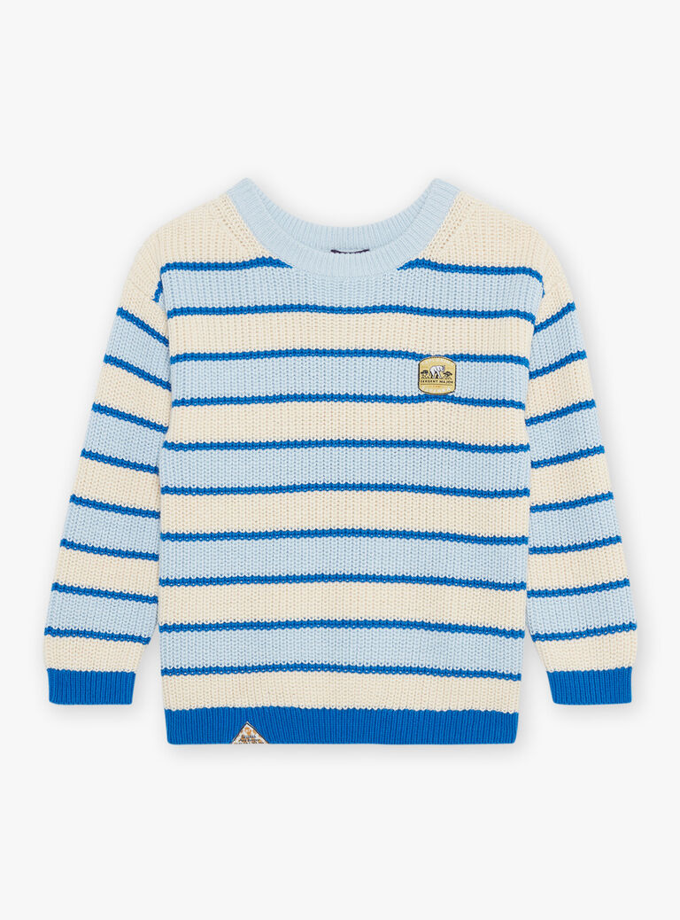 Pull à rayures bleu et vanille