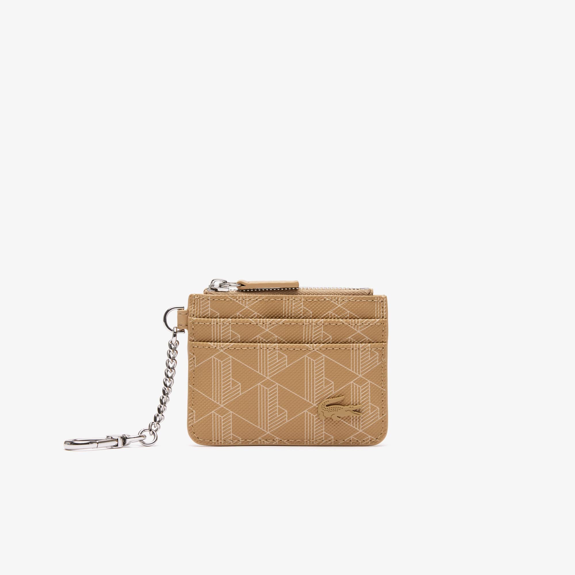 Porte-cartes zippé Daily Lifestyle monogramme Portefeuilles & Petite Maroquinerie - Beige - Lacoste - Femme