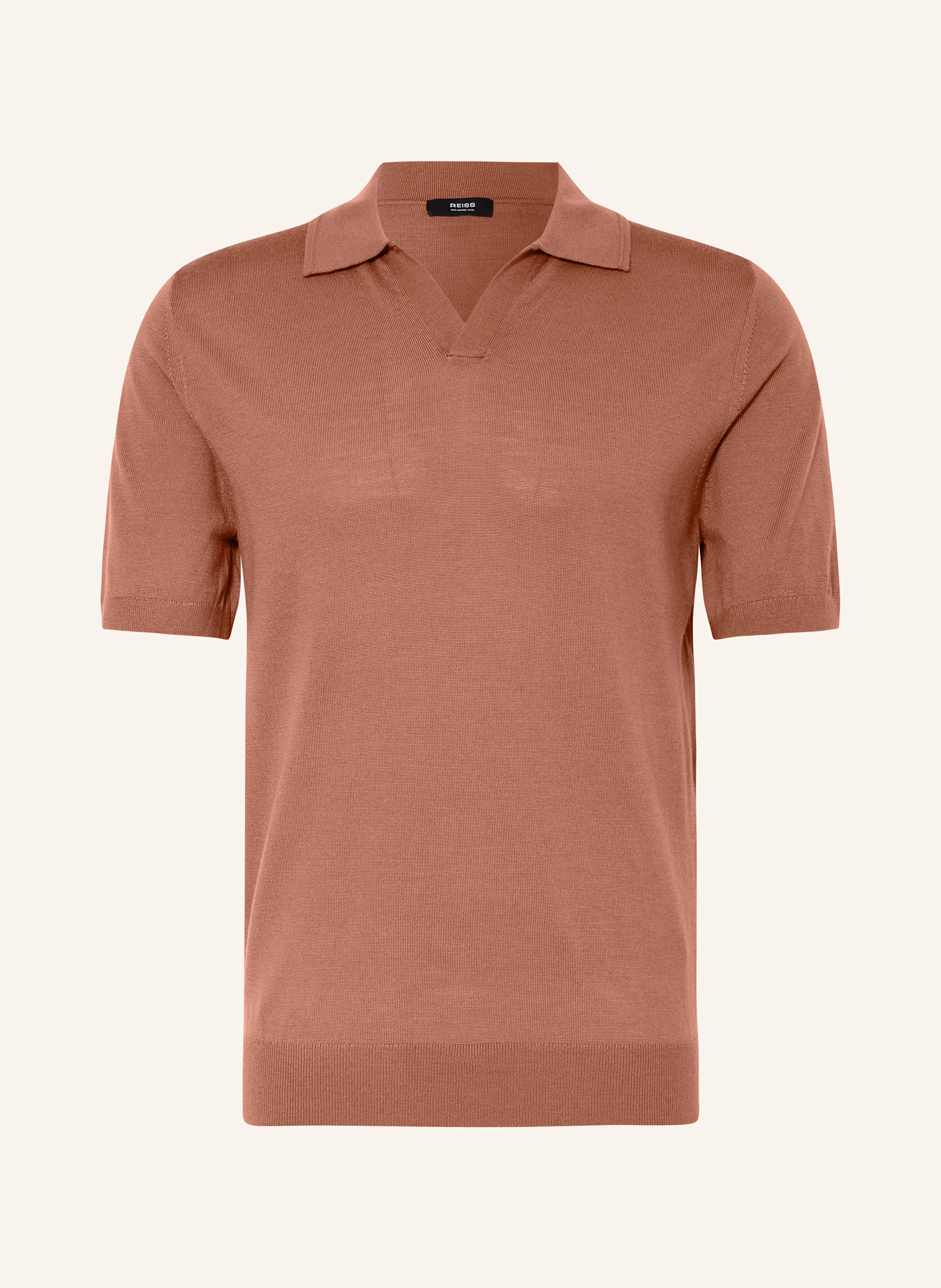 REISS Strick-Poloshirt aus Merinowolle