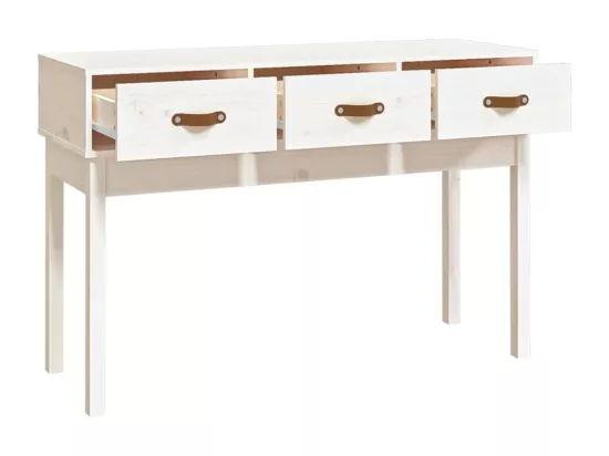 Table console Blanc 114x40x75 cm Bois massif de pin