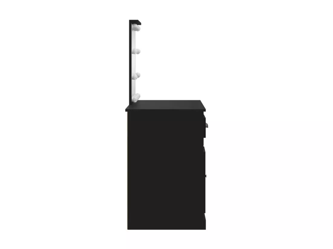 Coiffeuse avec lumières LED noir 90x42x132,5cm