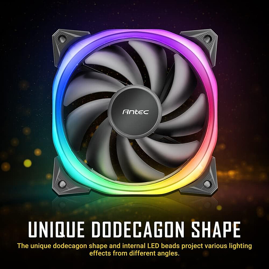 Antec Fusion 120 ARGB - Noir - Pack de 3 + contrôleur
