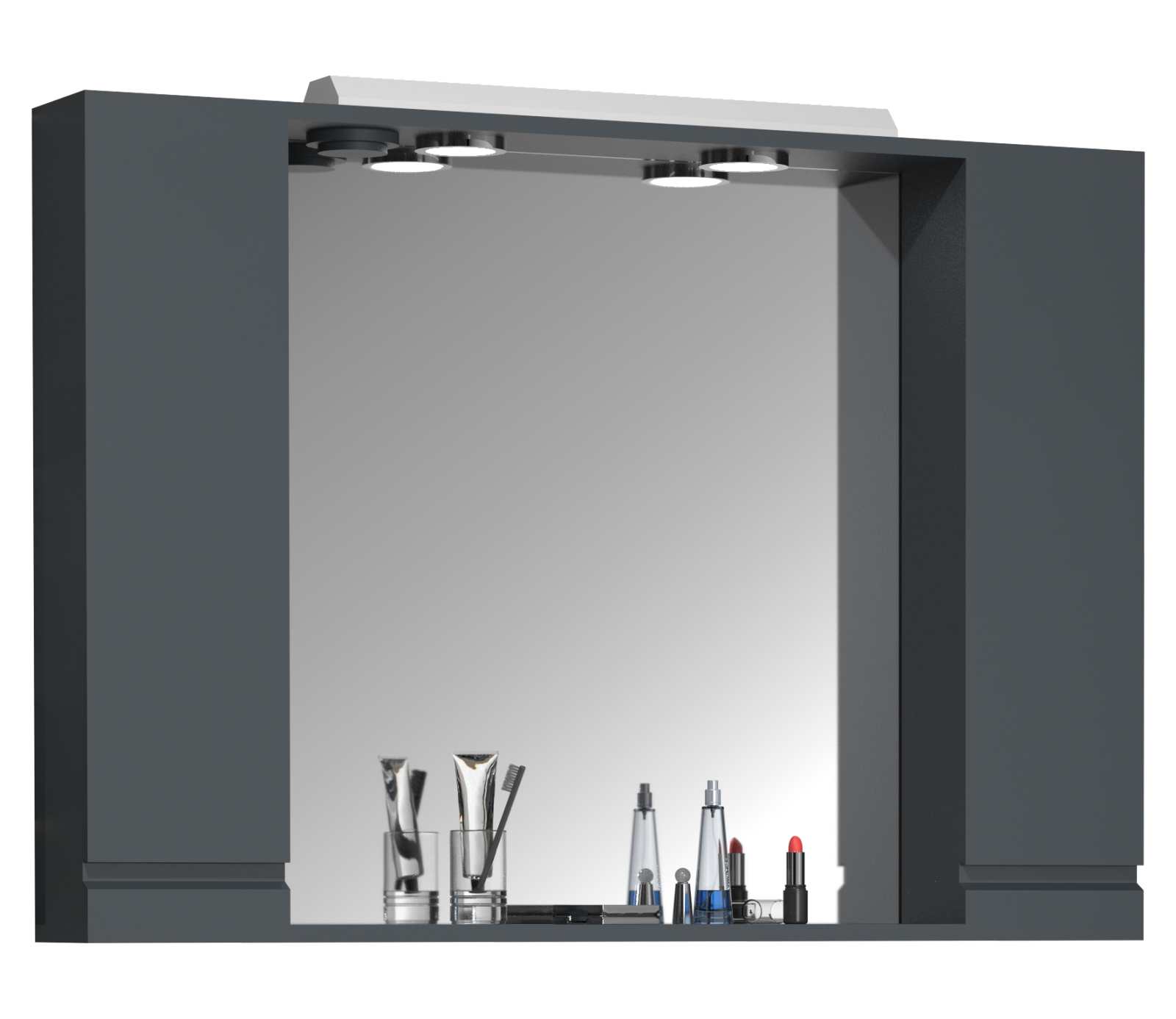 Spiegelschrank SILORA XL - anthrazit - mit Beleuchtung - 100 cm