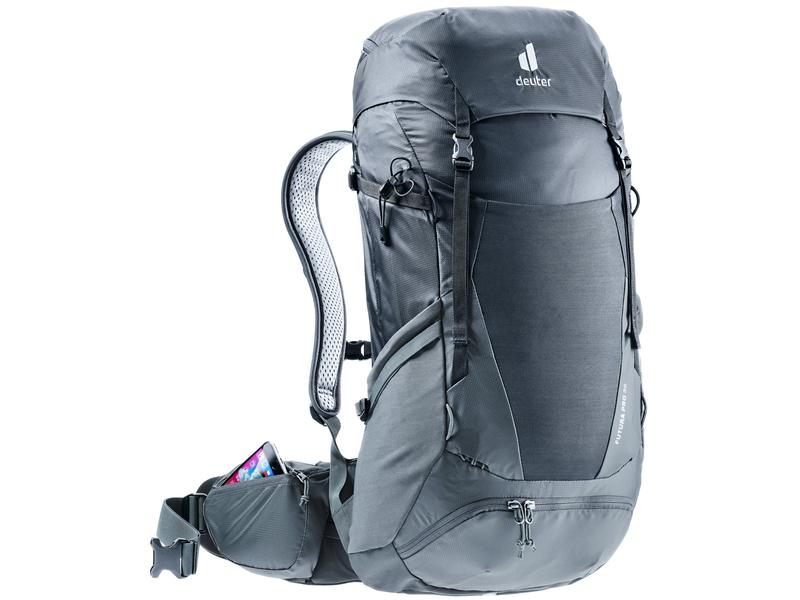 deuter Wanderrucksack Futura Pro 36 Black/Graphite Rucksack für Mehrtagestouren