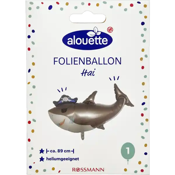 Folienballon Tier Löwe, Hai, Dino (sortiert)