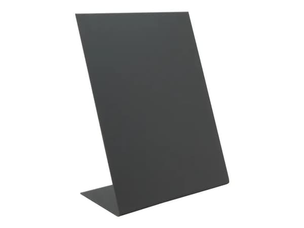 Securit® L-formet A5 akrylbordskilt i matt svart – sett med 3 deler.