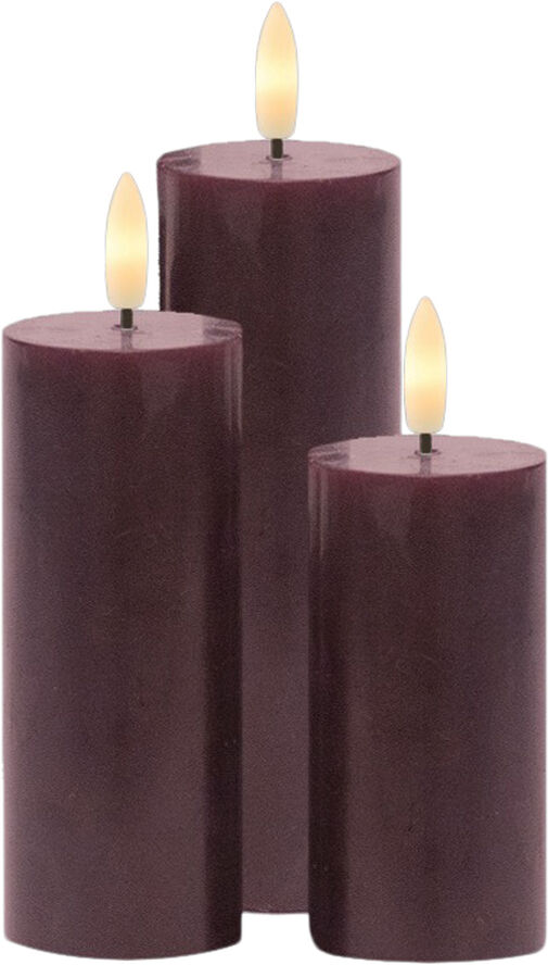 Sirius Sille Genopladelig 3 stk sæt, Ø5xH10/12,5/15cm, Bordeaux