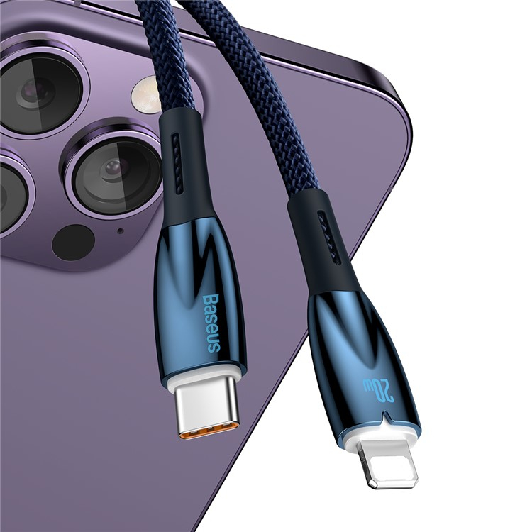 (1m) 20W USB C auf Lightning Ladekabel Nylon Datenkabel PD - Blau
