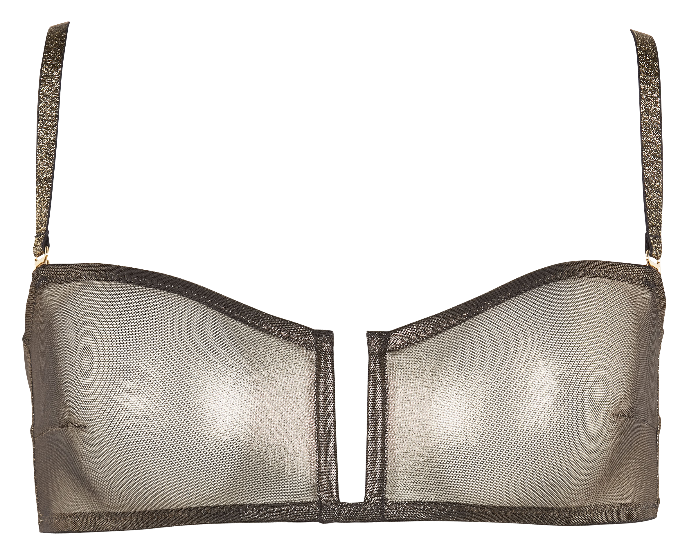 AMY - Soutien-gorge bandeau lamé | Marron