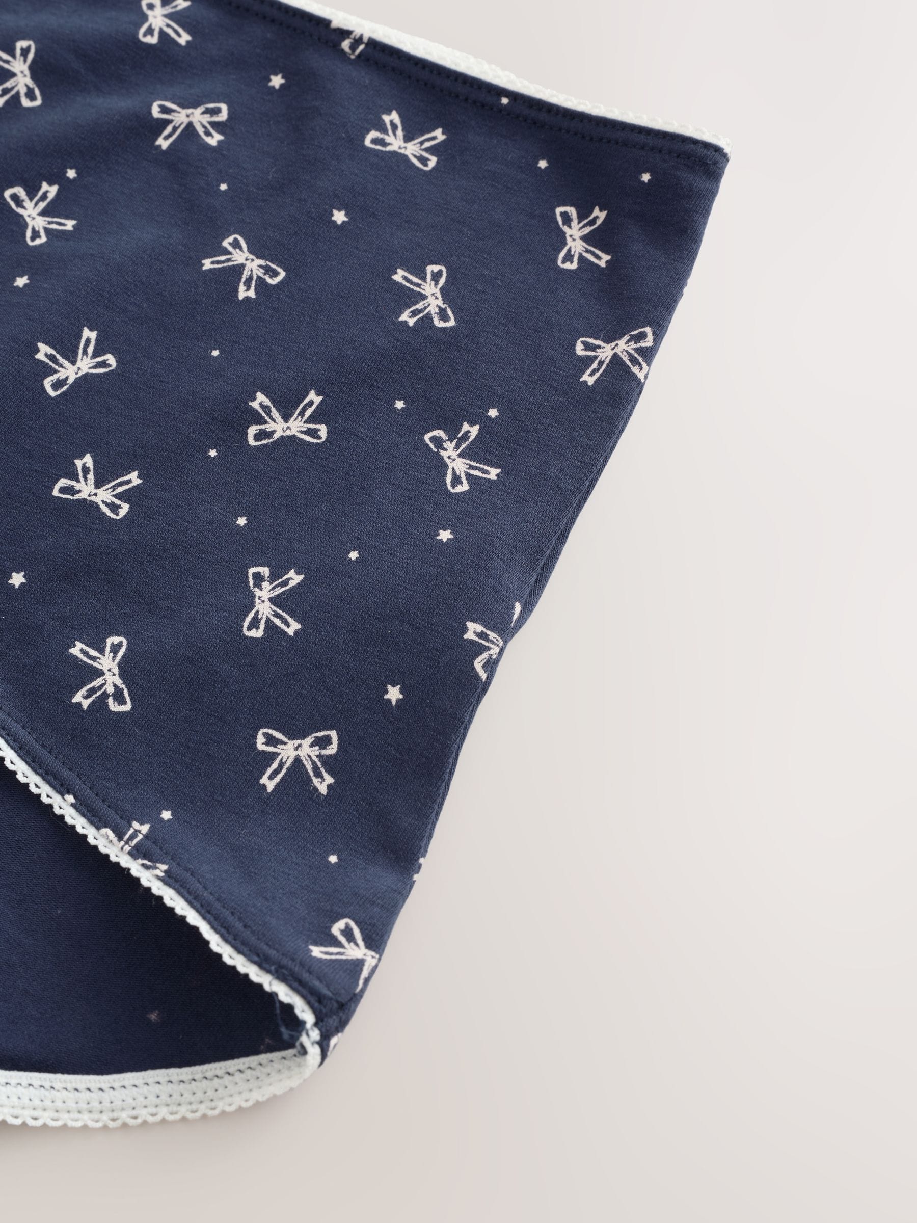 Blue Bows - Set van 7 slips met hoog katoengehalte