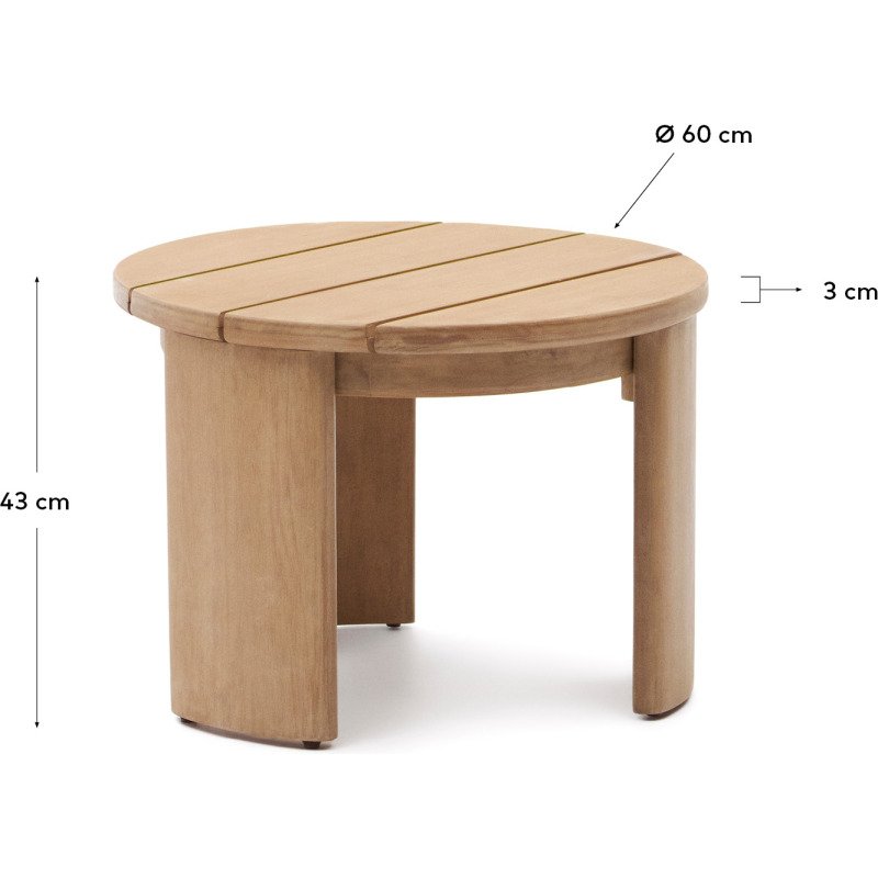 Table auxiliaire Xoriguer en bois d’eucalyptus Ø 64,5 cm