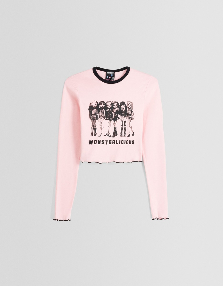 Camiseta de manga comprida com estampa Monster High