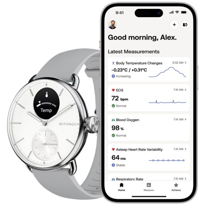 Withings Unisex Ure Scanwatch 2 38mm Hvid