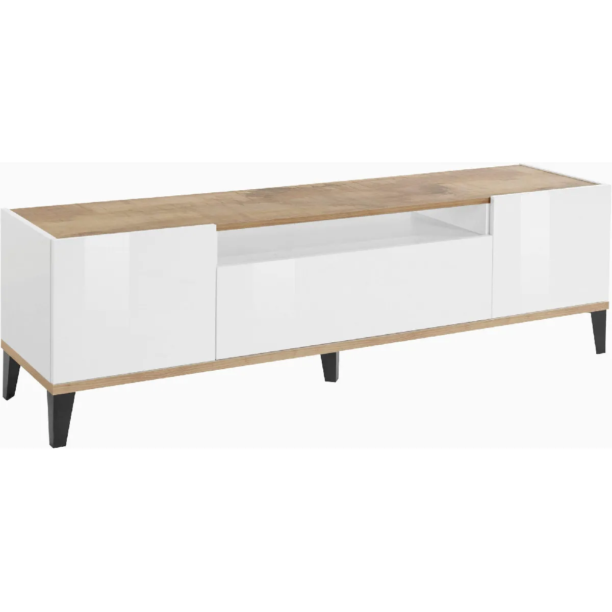 Alter Meuble TV - 160 cm - Blanc brillant