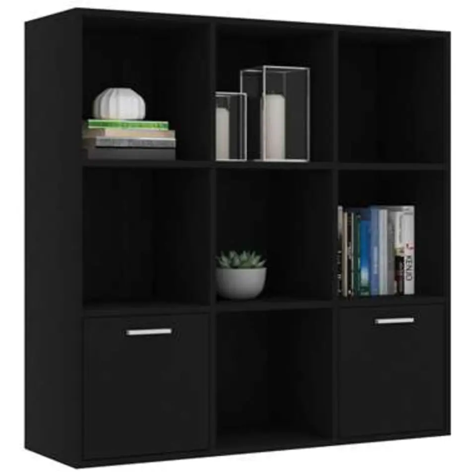 vidaXL - Boekenkast - Zwart - Bewerkt hout