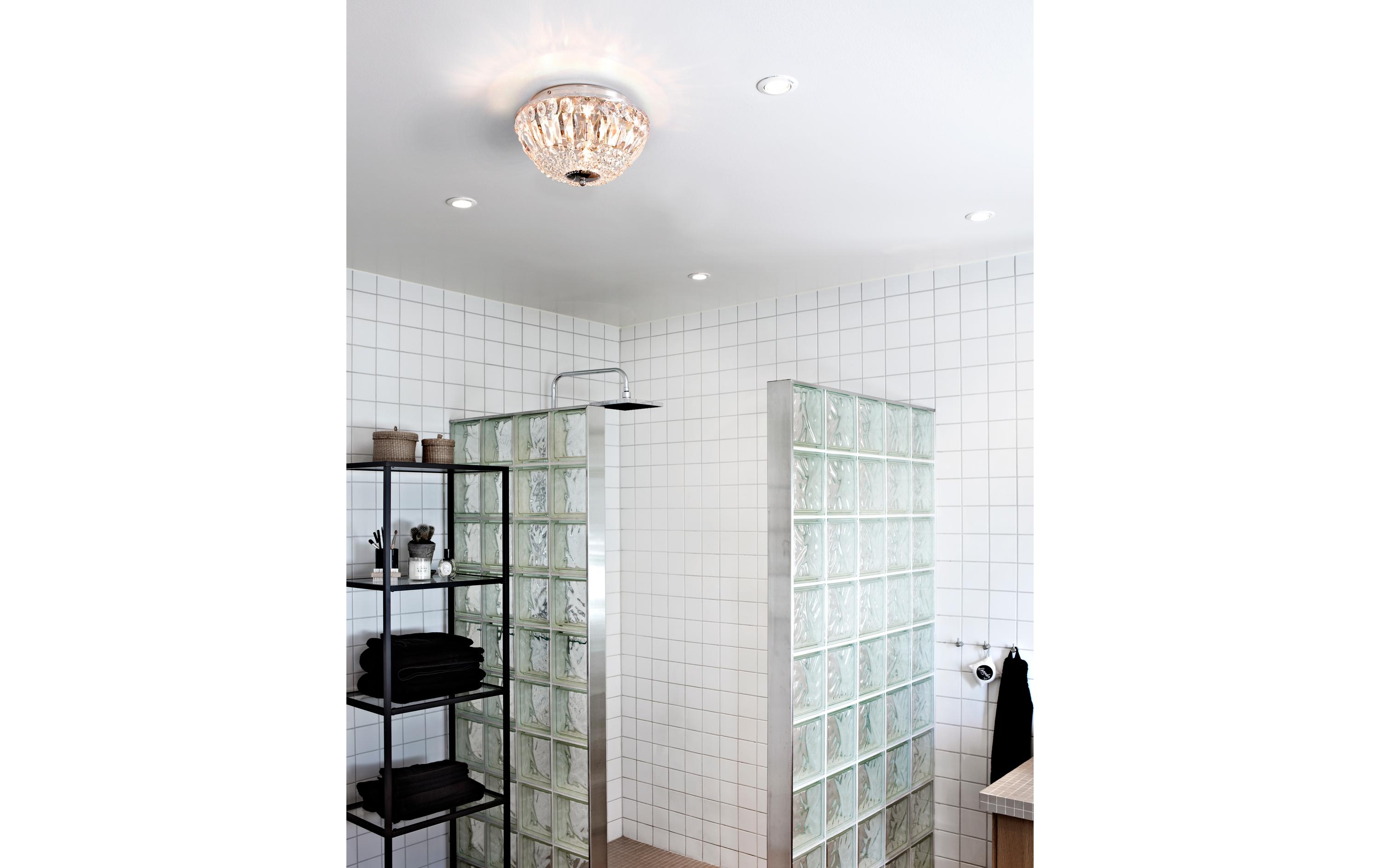 Badezimmerleuchte Estele 3L, 3 x G9<br>Deckenleuchte mit Glaskristallen